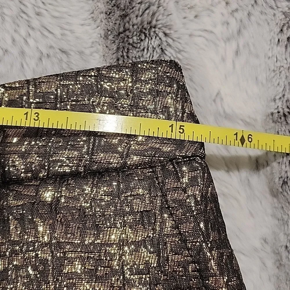 Michael Costello X Revolve Waverly Pants. Textured metallic gold and black, Med